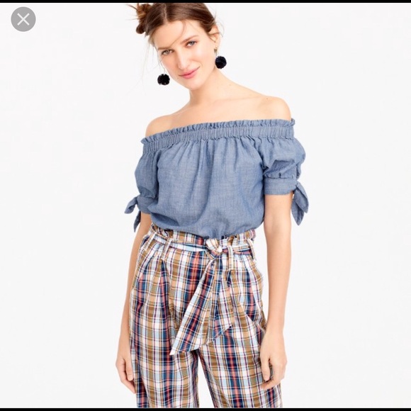 J Crew Denim Off Shoulder - Picture 1 of 5